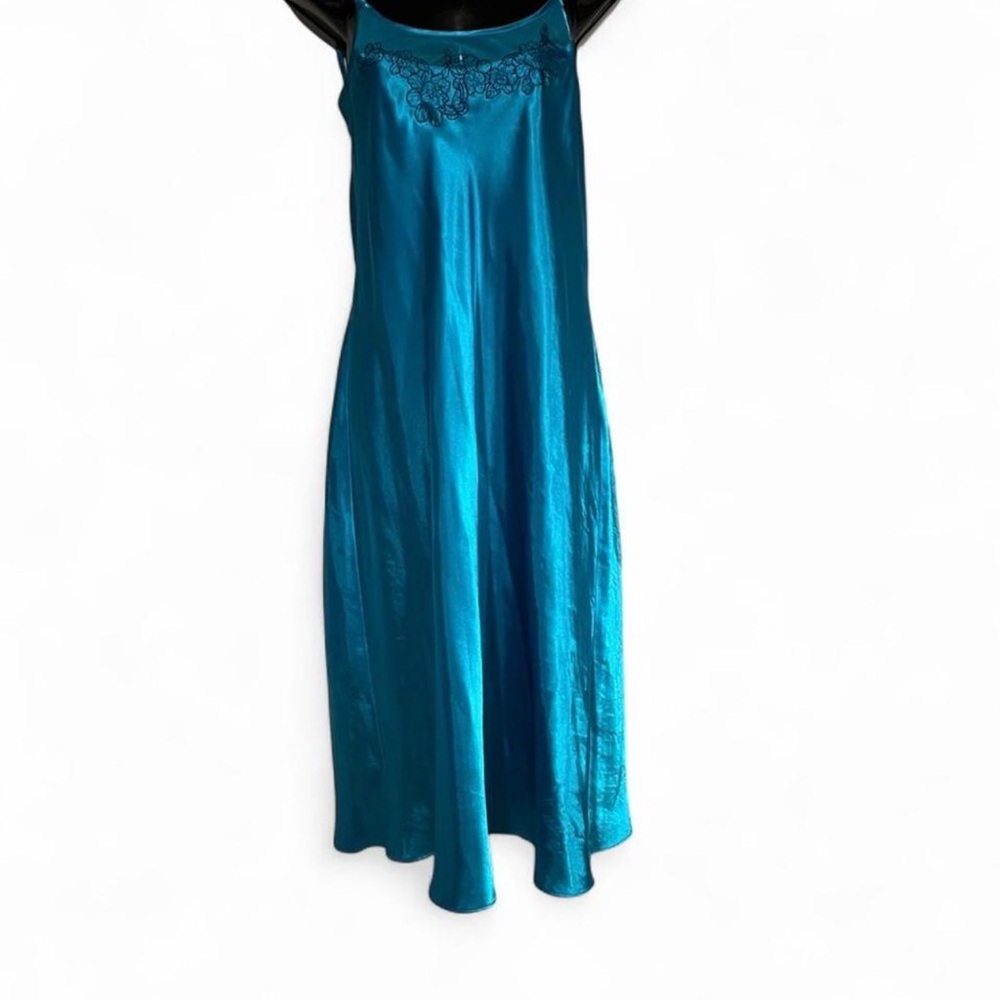 Morgan Taylor Blue Satin Lace Lingerie Slip